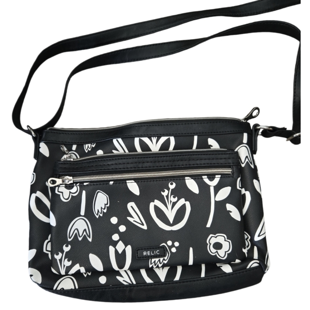 Relic Floral Print Crossbody Bag - Black/White